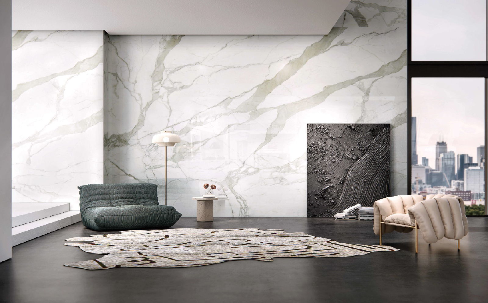 6MM CALACATTA BIANCO GLOSSY -A/3.2M * 1.6M