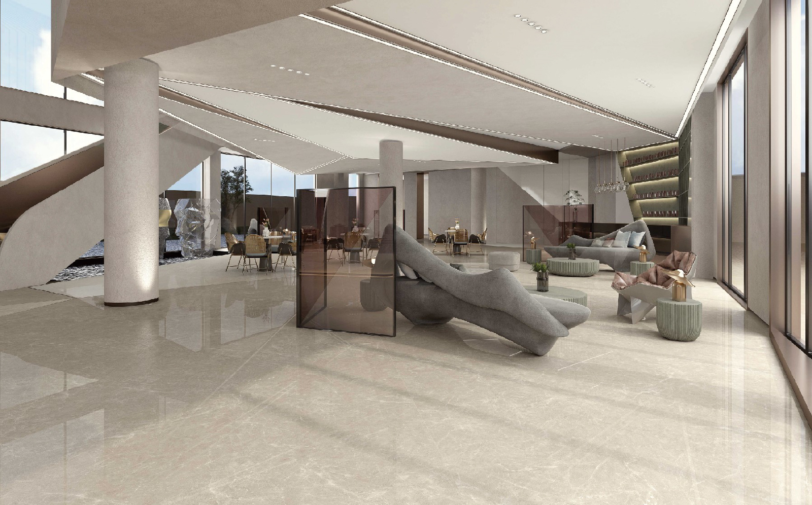 6MM AMBER GREY GLOSSY -A/2.6M * 1.2M